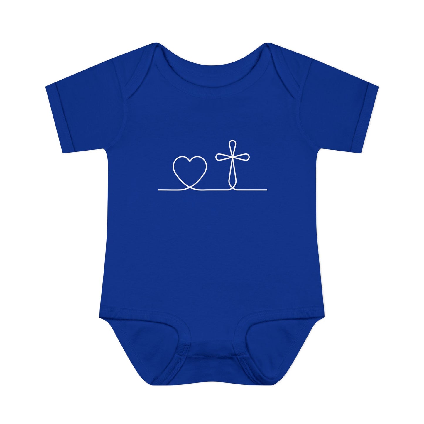 Christian Cross Heart Baby Onesie