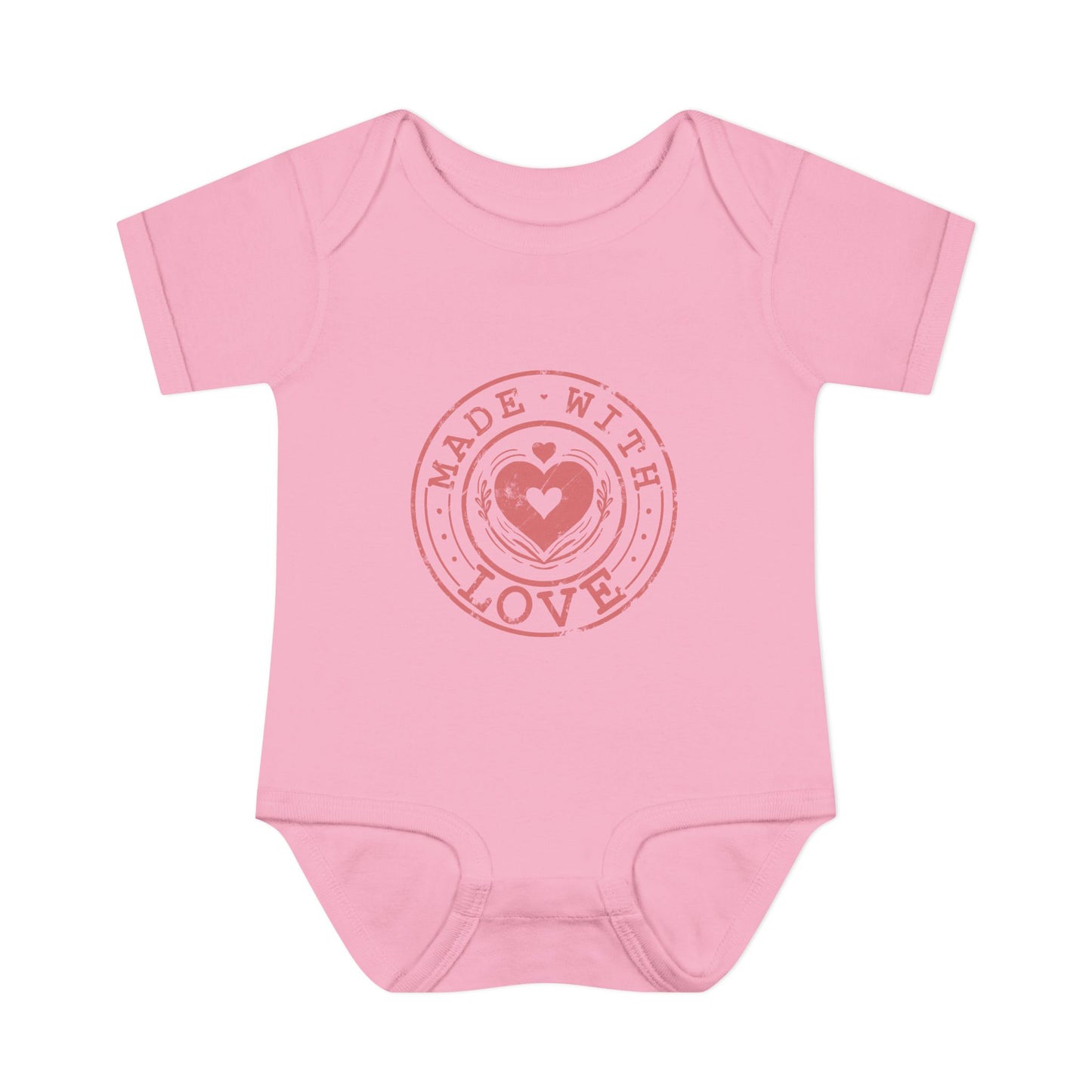 Made With Love Stamp Baby Onesie