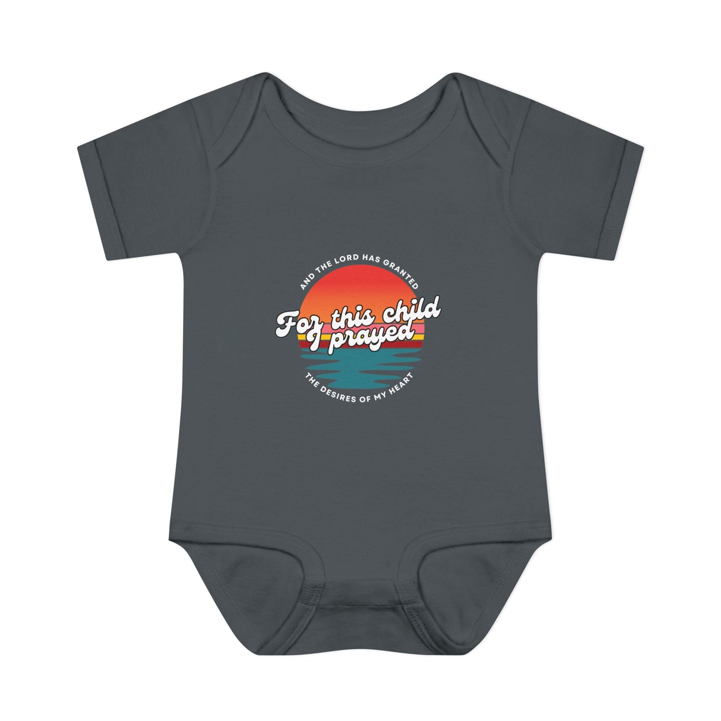 For this Baby I prayed and The Lord Has Granted the Desires of My Heart Retro SunsetBaby Onesie