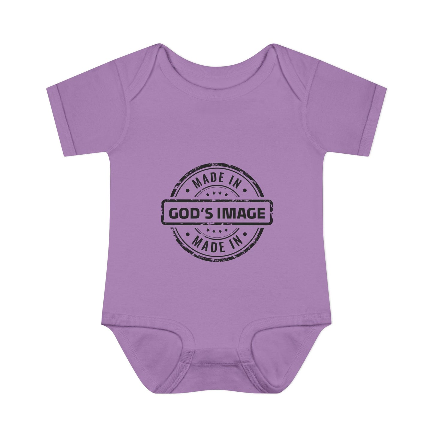 Made in God's Image Stamp Baby Onesie