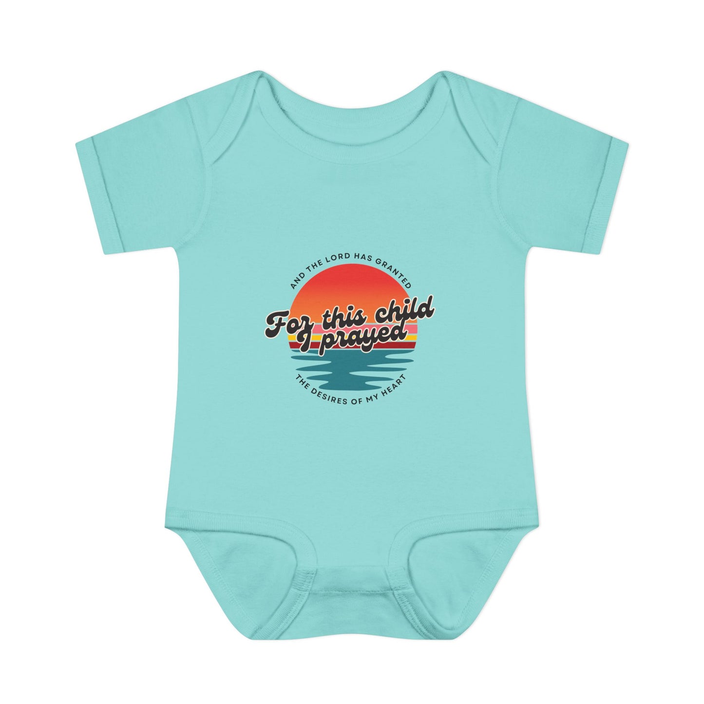 For this Baby I prayed and The Lord Has Granted the Desires of My Heart Retro SunsetBaby Onesie