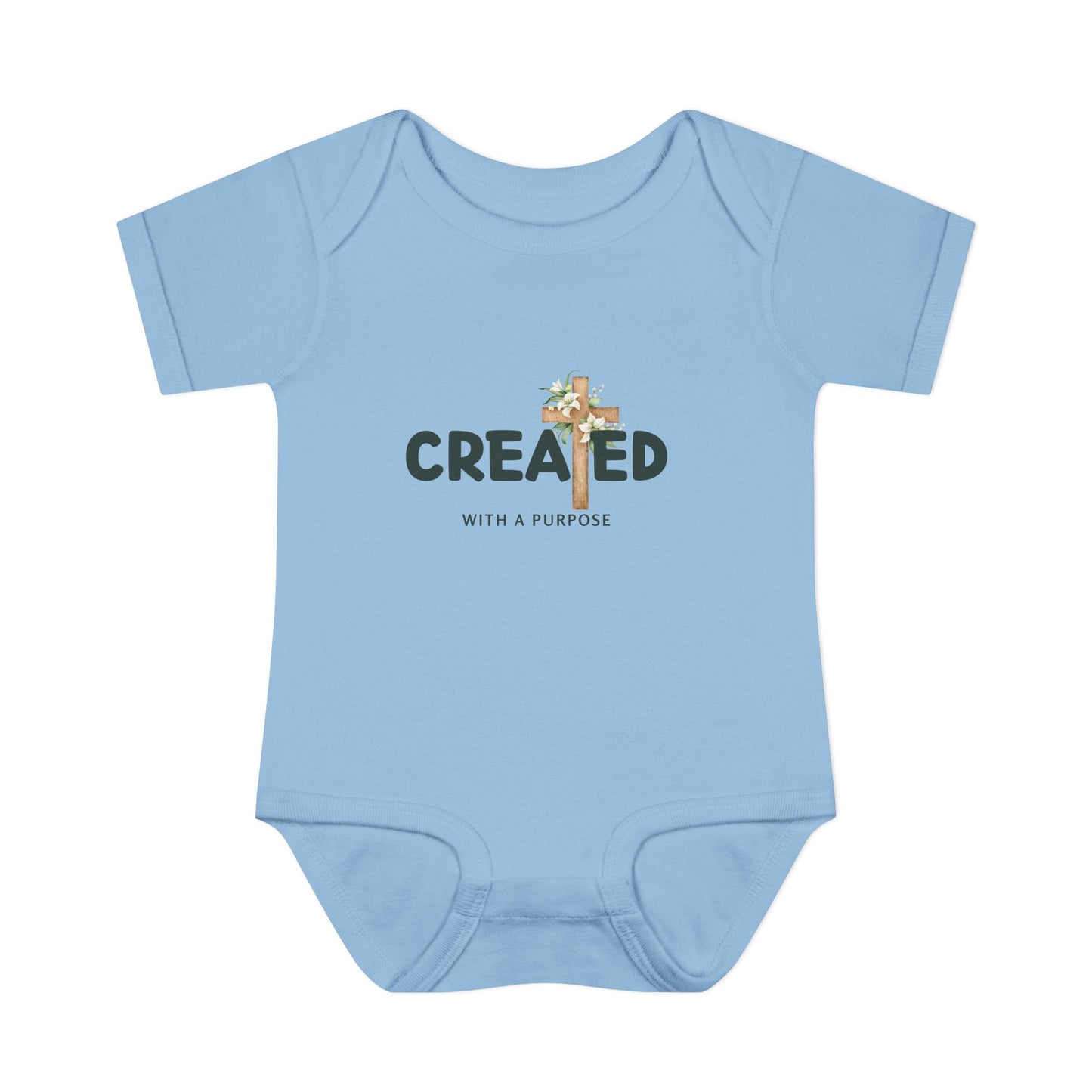 Created with a Purpose Floral Cross Baby Onesie
