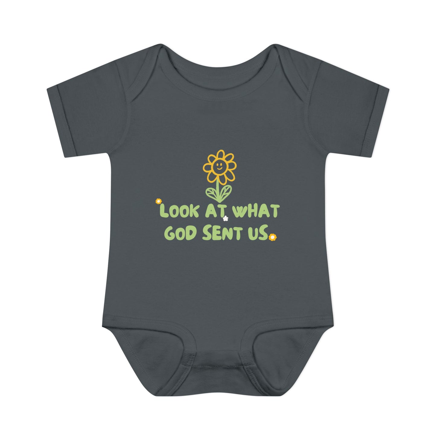 Look at What God Sent Us Cute Flowers Baby Onesie