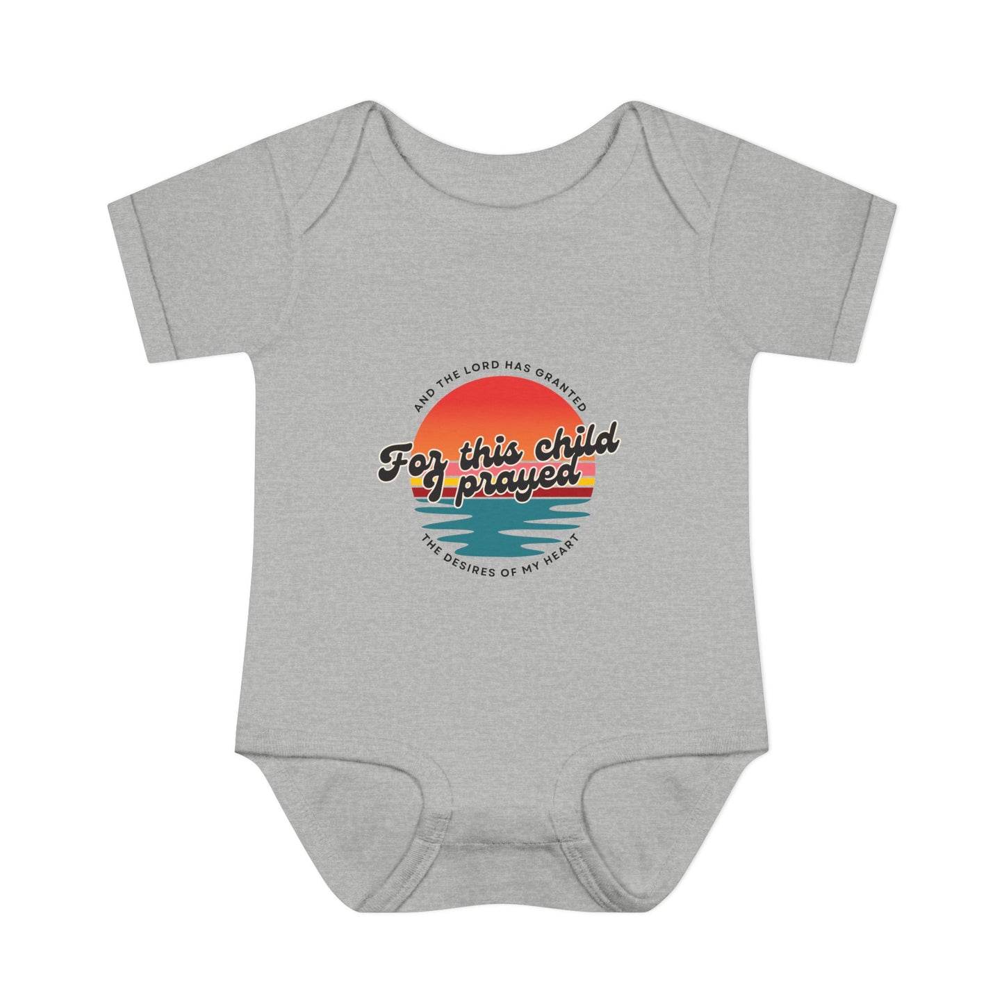 For this Baby I prayed and The Lord Has Granted the Desires of My Heart Retro SunsetBaby Onesie