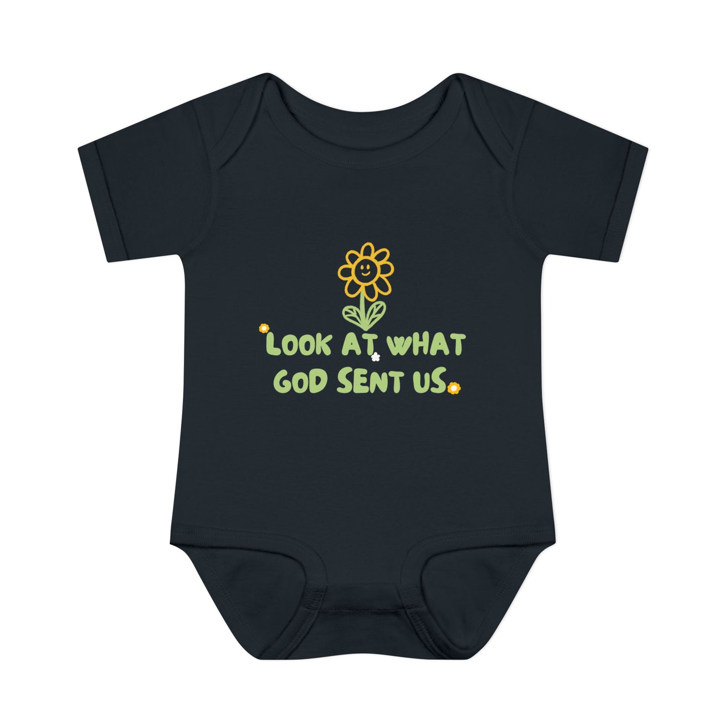 Look at What God Sent Us Cute Flowers Baby Onesie