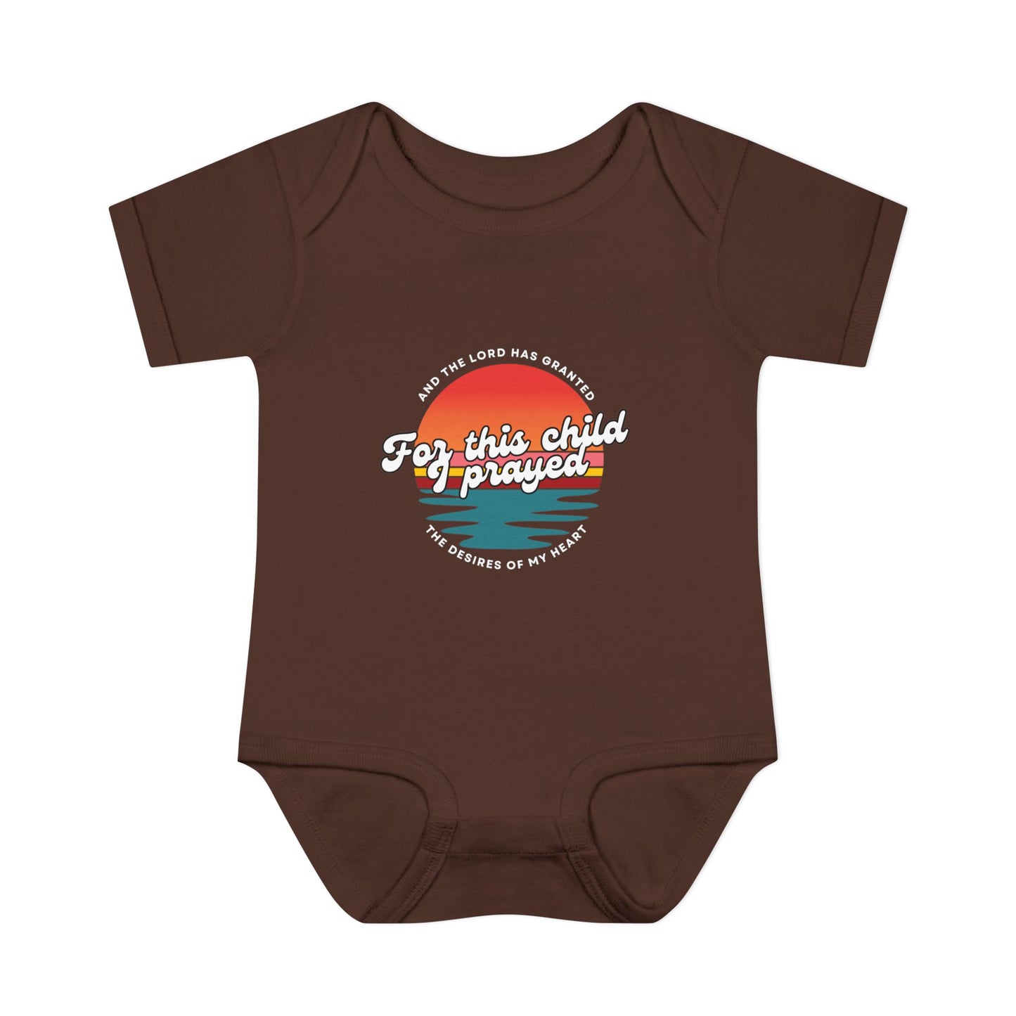 For this Baby I prayed and The Lord Has Granted the Desires of My Heart Retro SunsetBaby Onesie