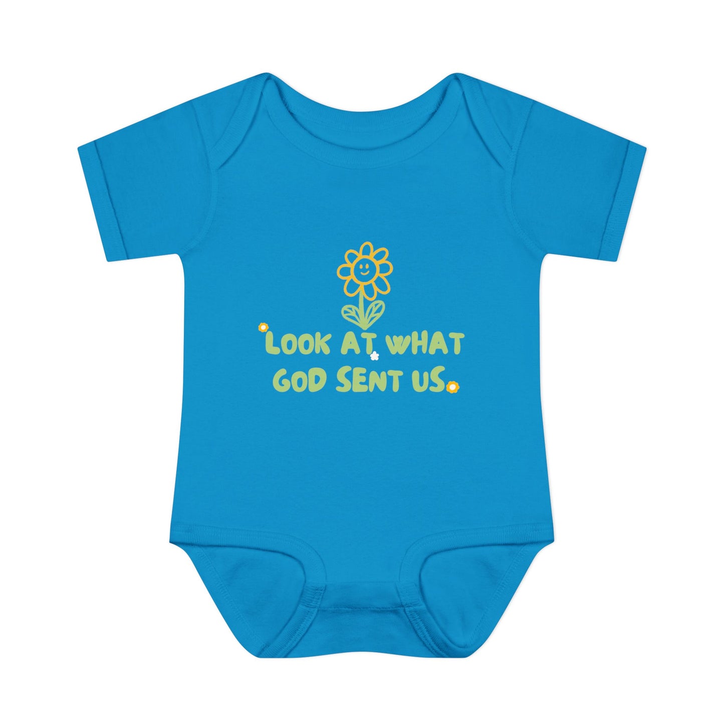 Look at What God Sent Us Cute Flowers Baby Onesie
