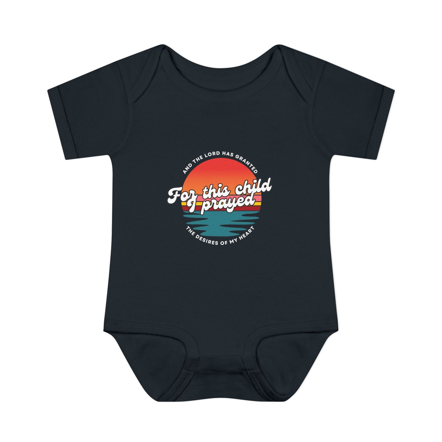 For this Baby I prayed and The Lord Has Granted the Desires of My Heart Retro SunsetBaby Onesie