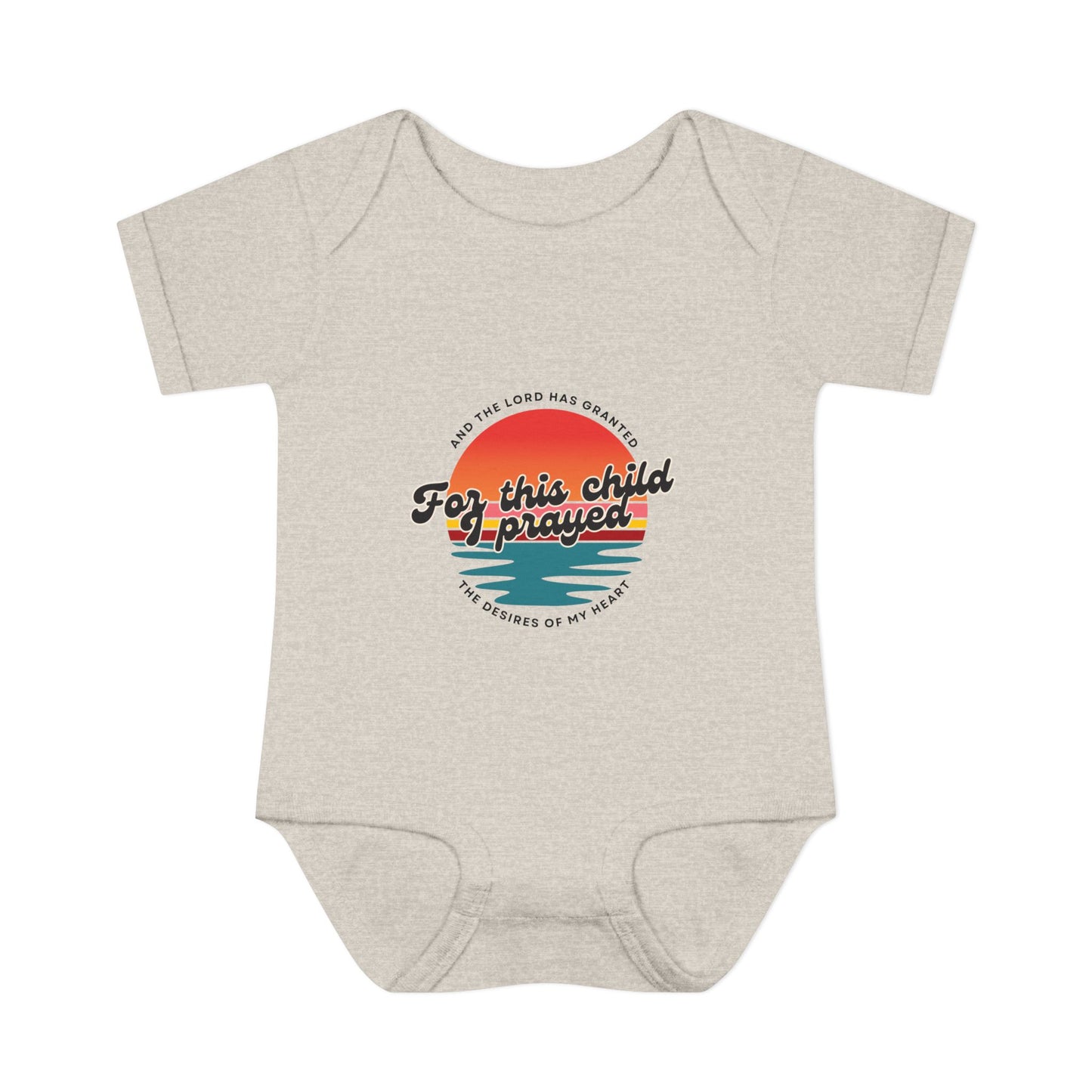For this Baby I prayed and The Lord Has Granted the Desires of My Heart Retro SunsetBaby Onesie