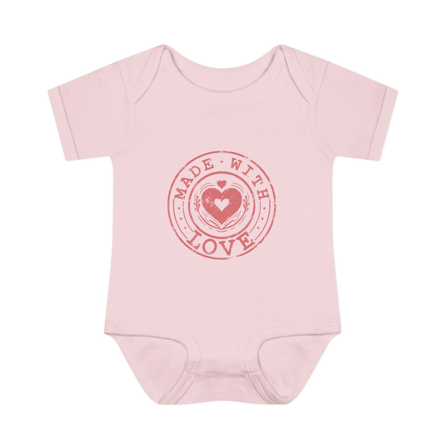Made With Love Stamp Baby Onesie