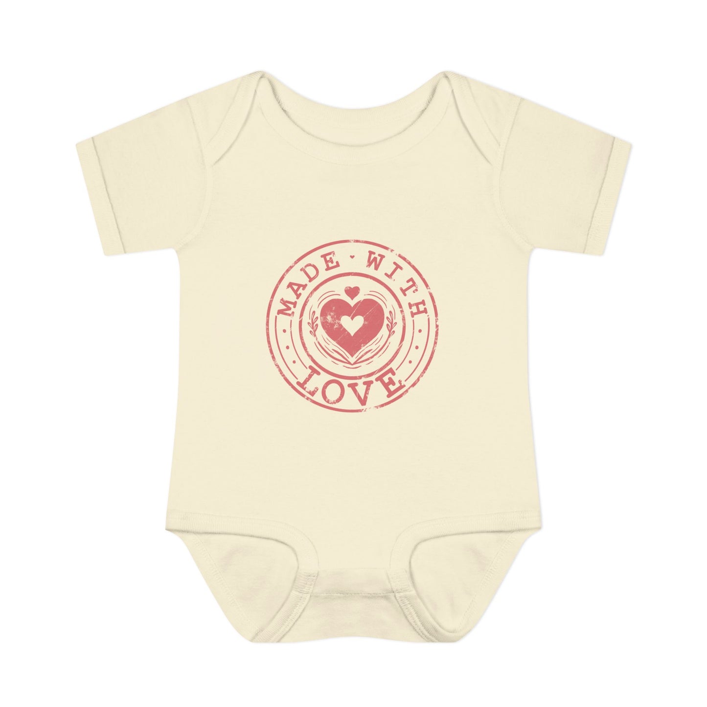 Made With Love Stamp Baby Onesie