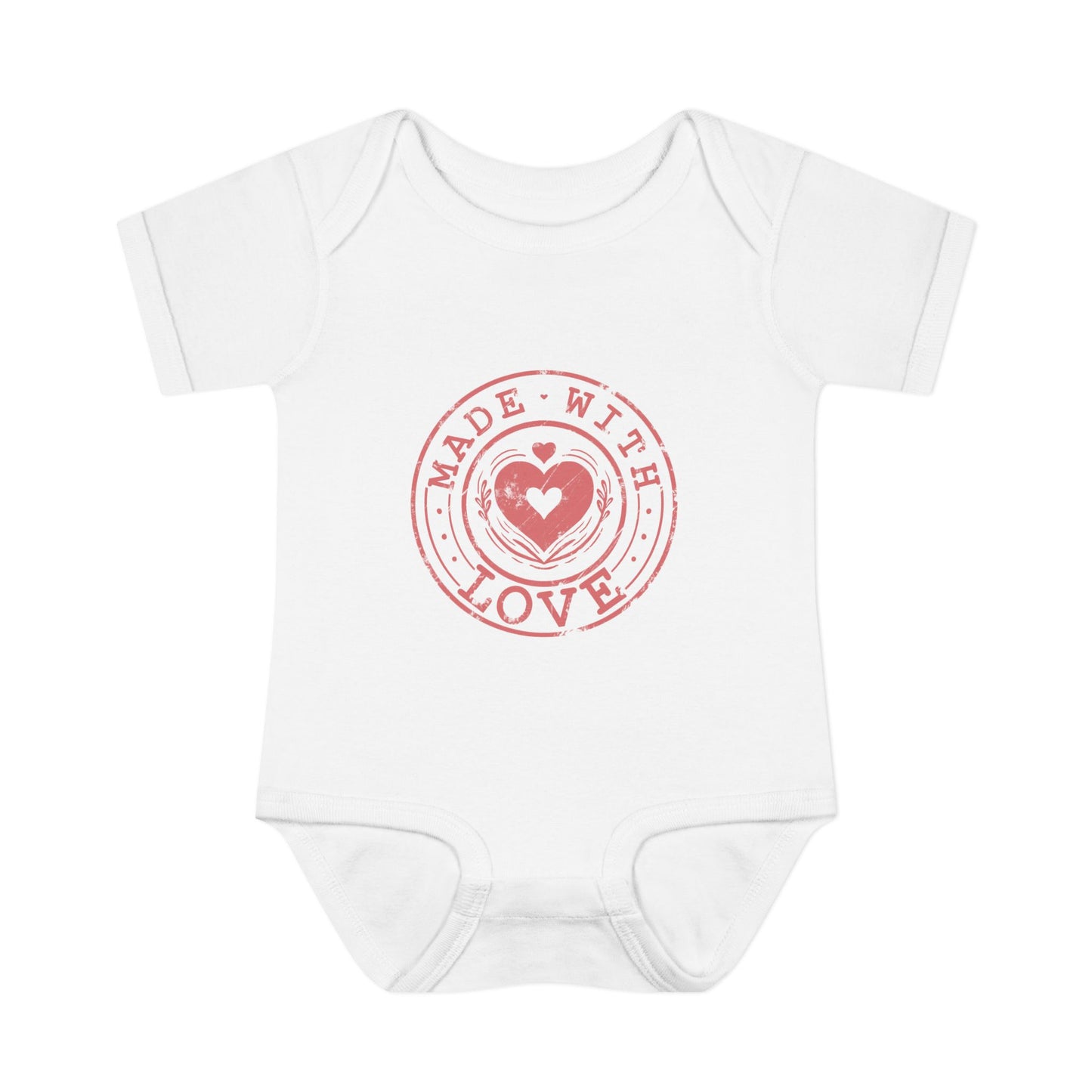 Made With Love Stamp Baby Onesie