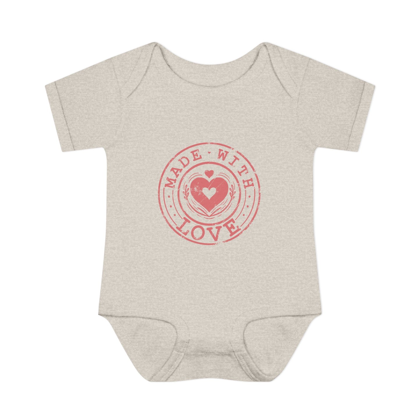 Made With Love Stamp Baby Onesie
