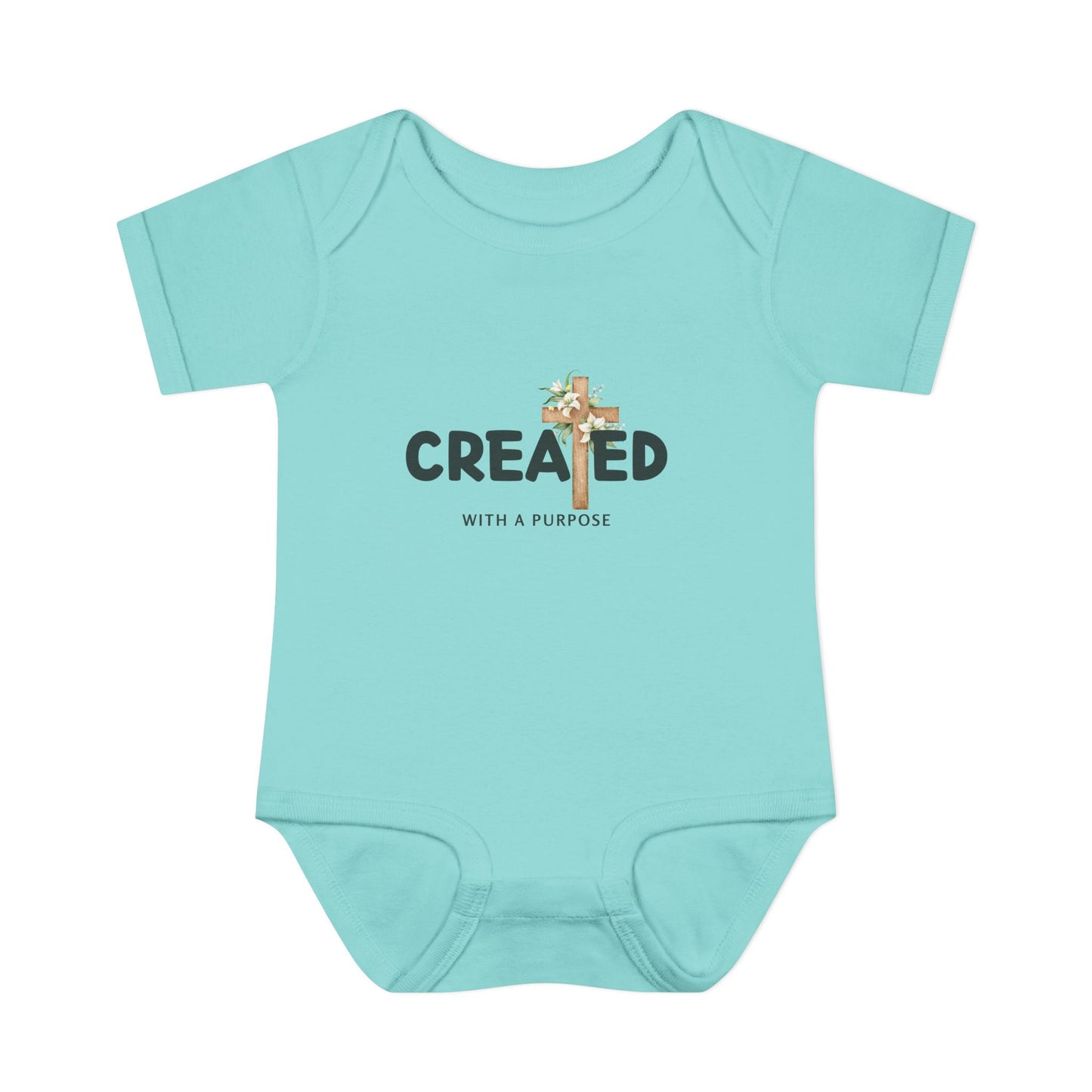 Created with a Purpose Floral Cross Baby Onesie