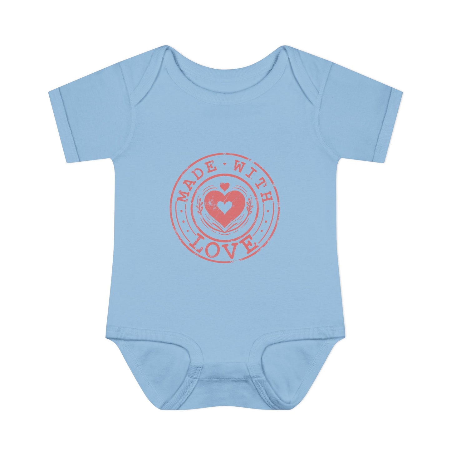 Made With Love Stamp Baby Onesie