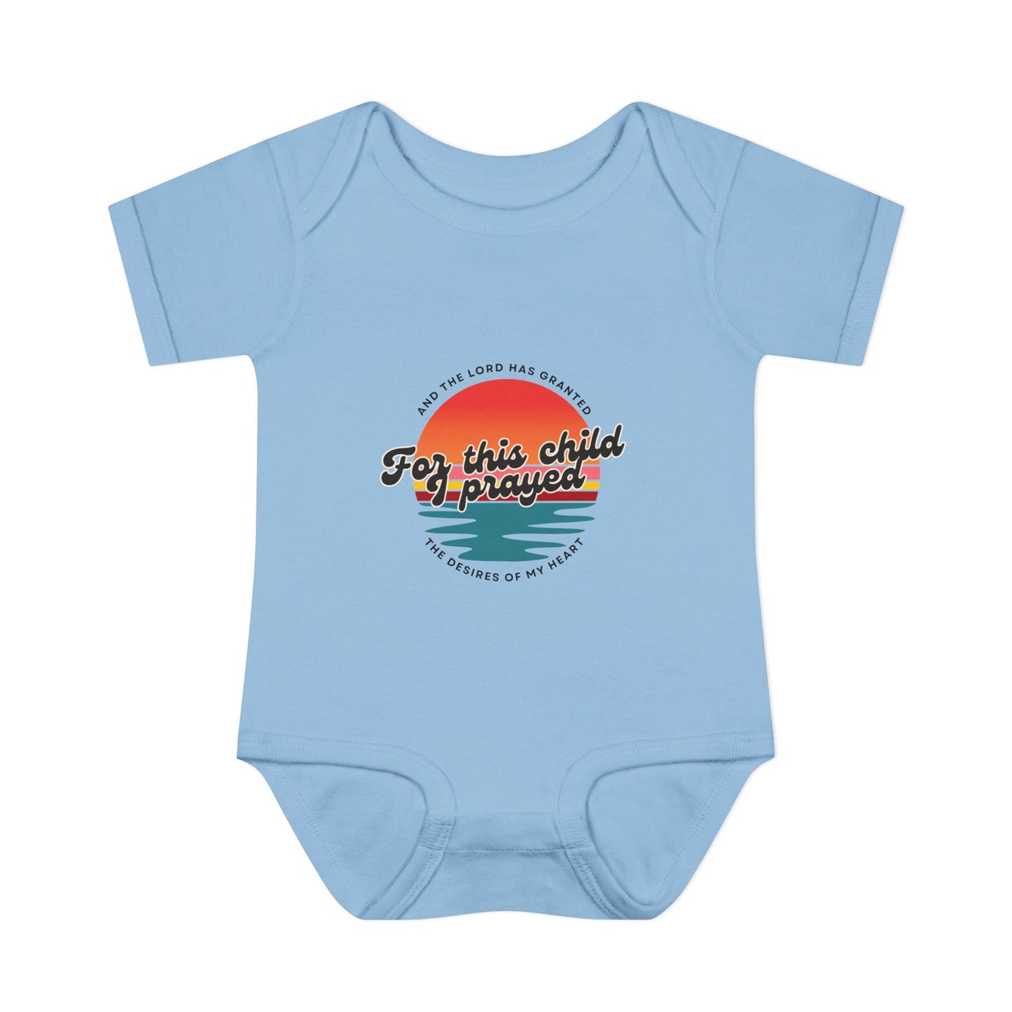 For this Baby I prayed and The Lord Has Granted the Desires of My Heart Retro SunsetBaby Onesie