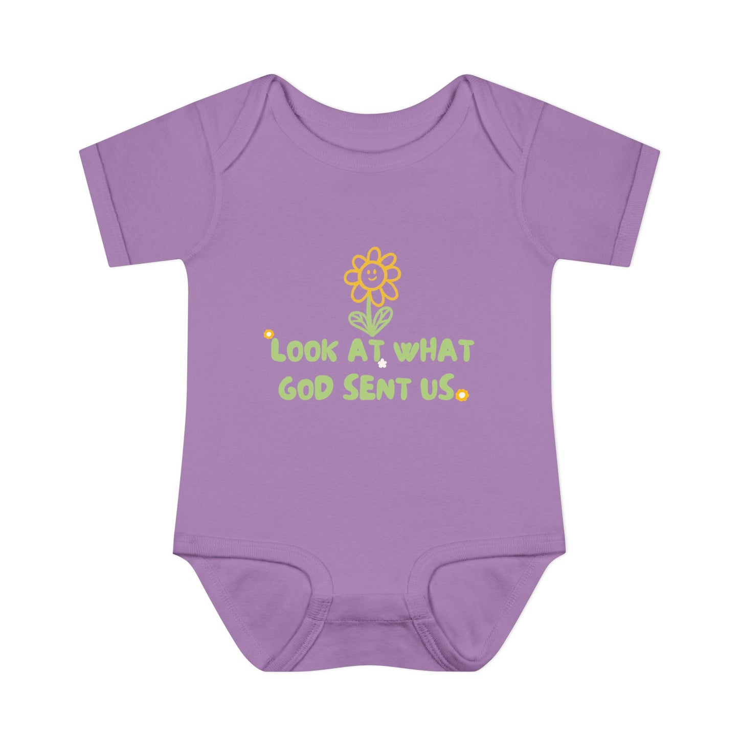 Look at What God Sent Us Cute Flowers Baby Onesie