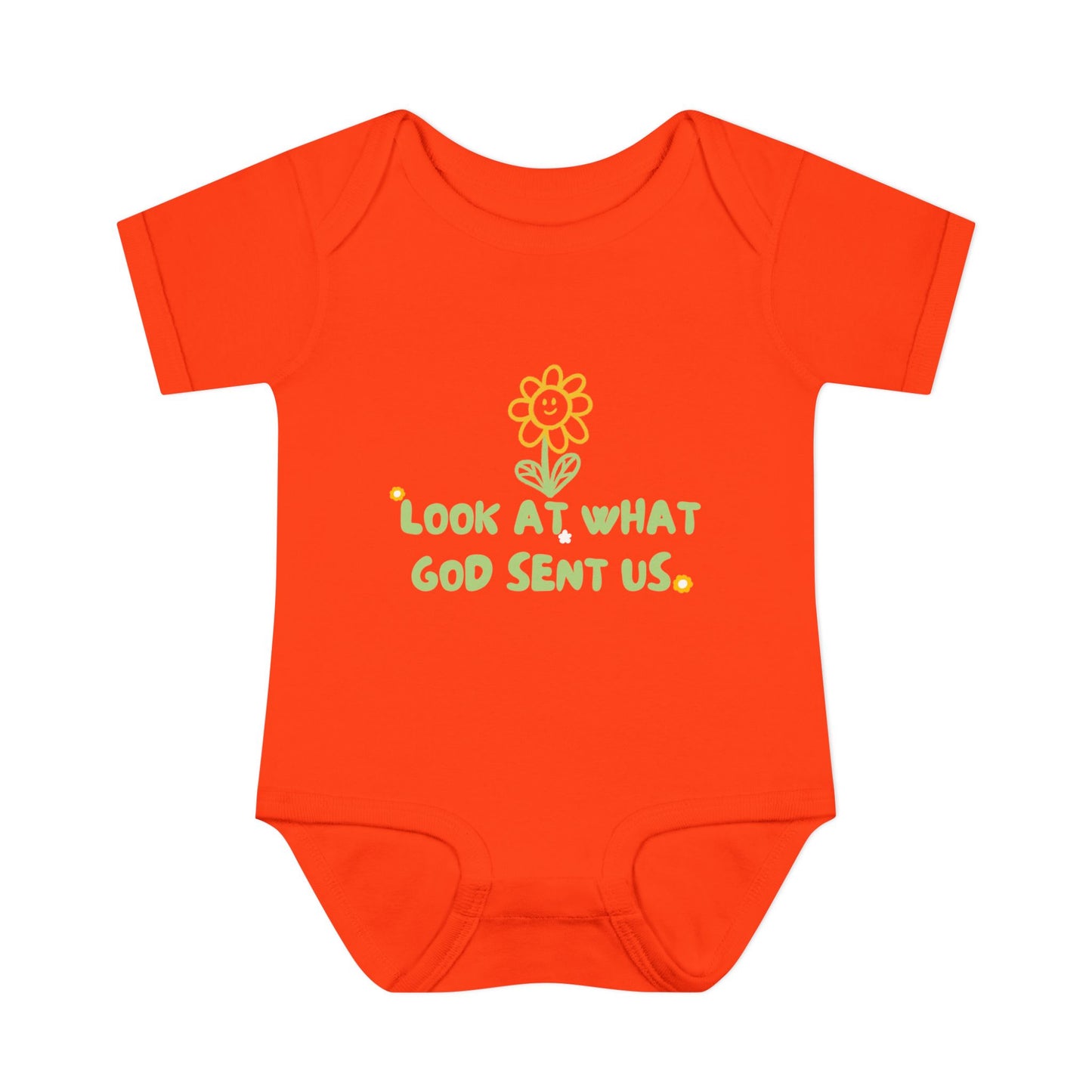 Look at What God Sent Us Cute Flowers Baby Onesie