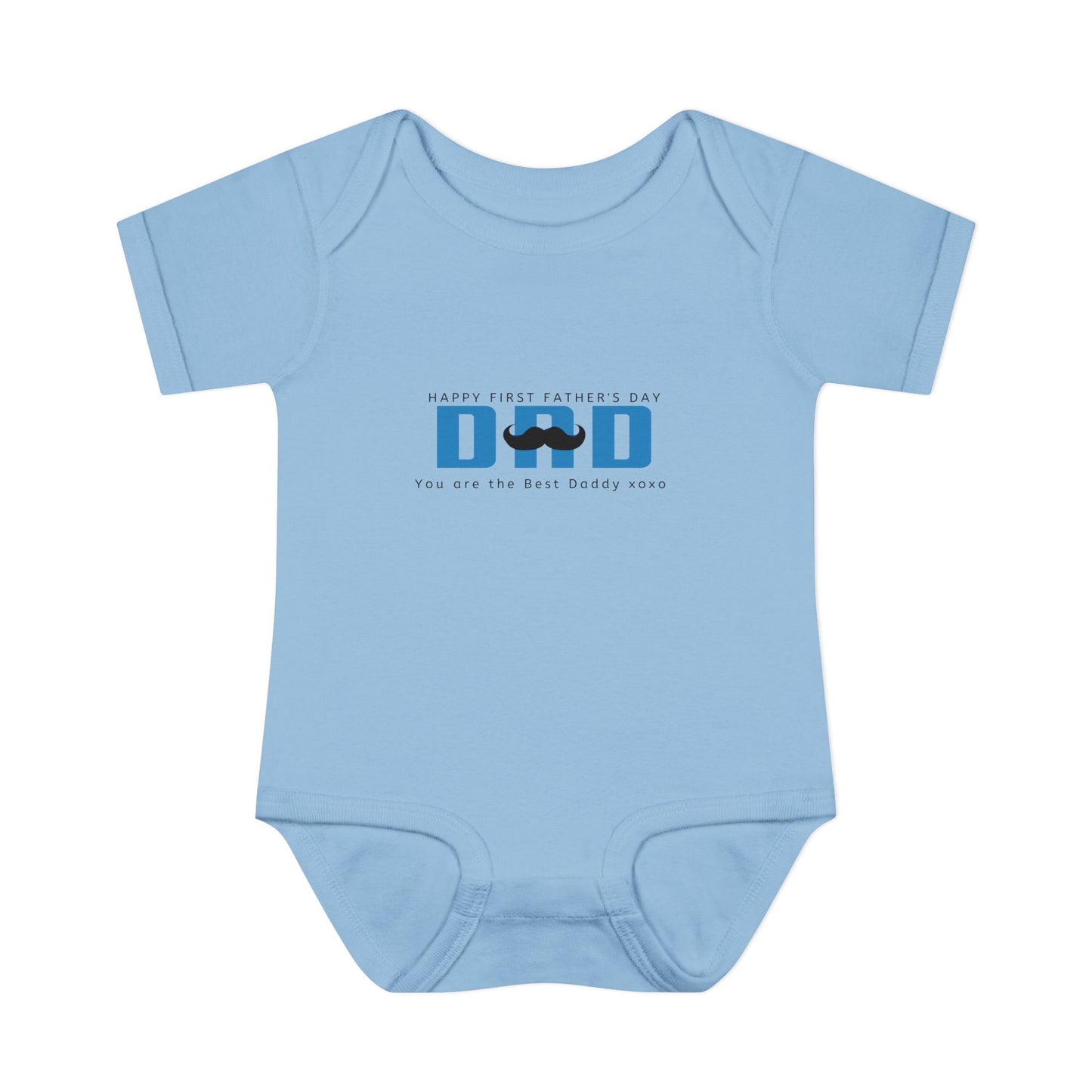 Happy Fathers Day Dad (Blue) Moustache Onesie