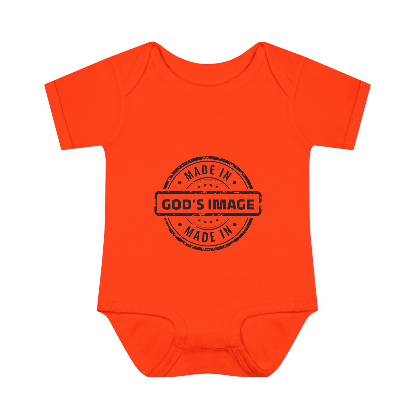 Made in God's Image Stamp Baby Onesie