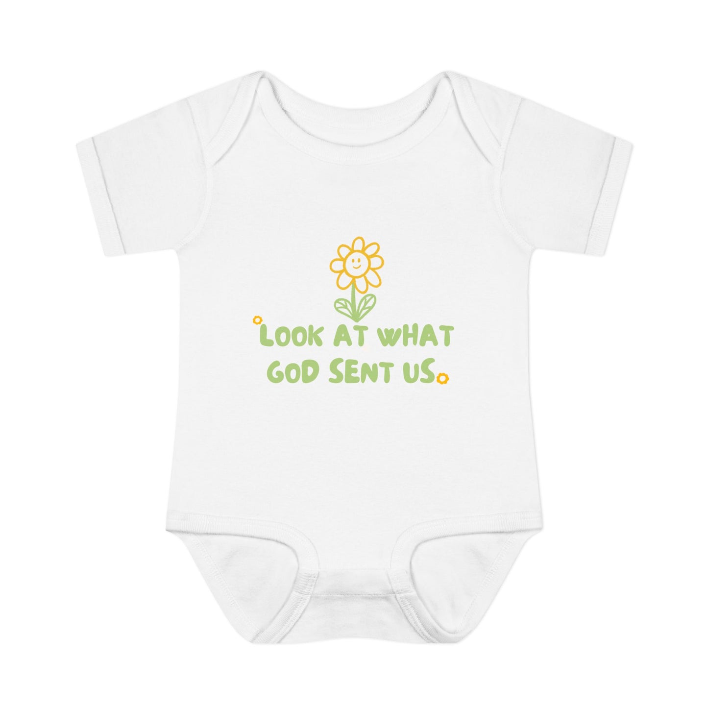 Look at What God Sent Us Cute Flowers Baby Onesie