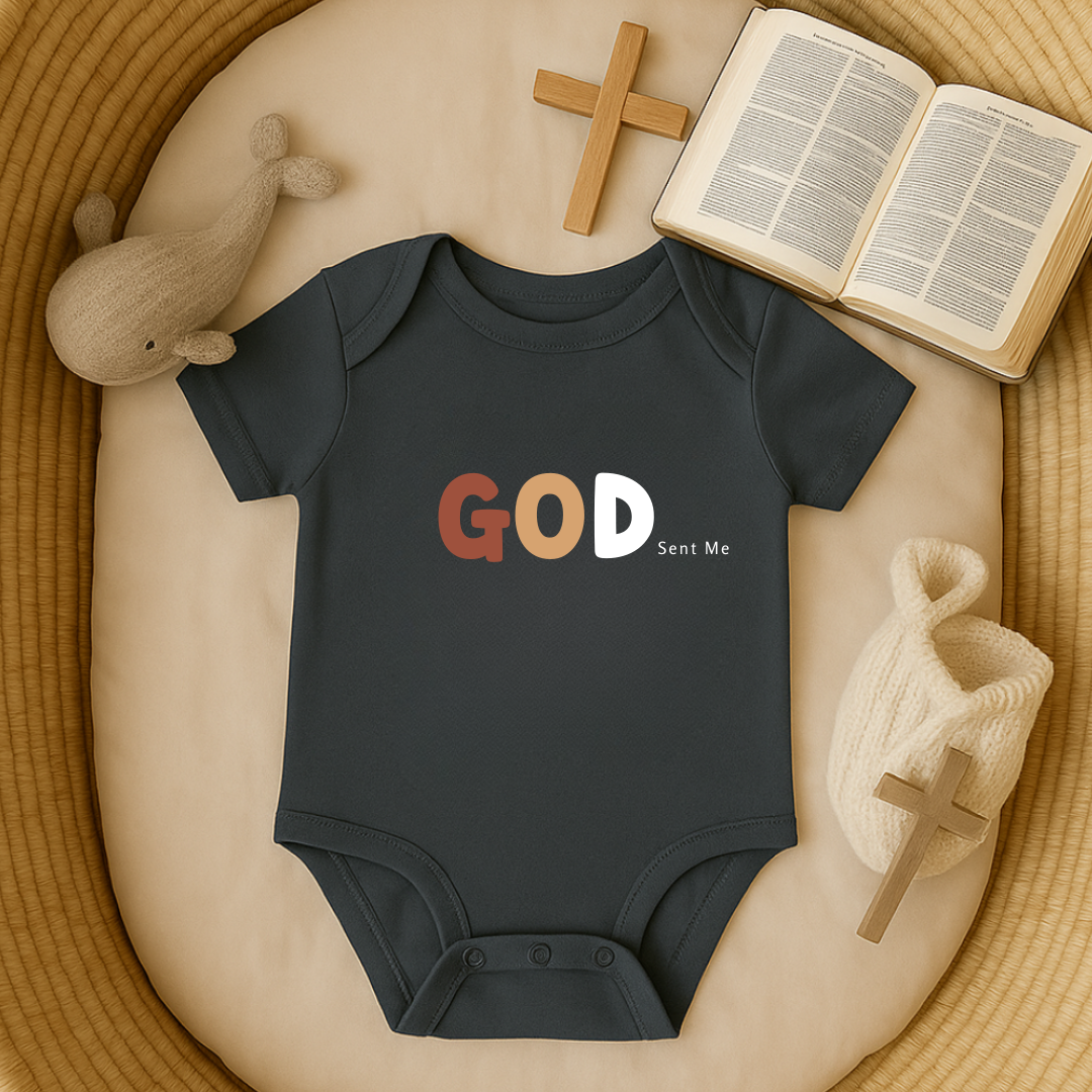 God Sent Me Earth Tones Baby Onesie