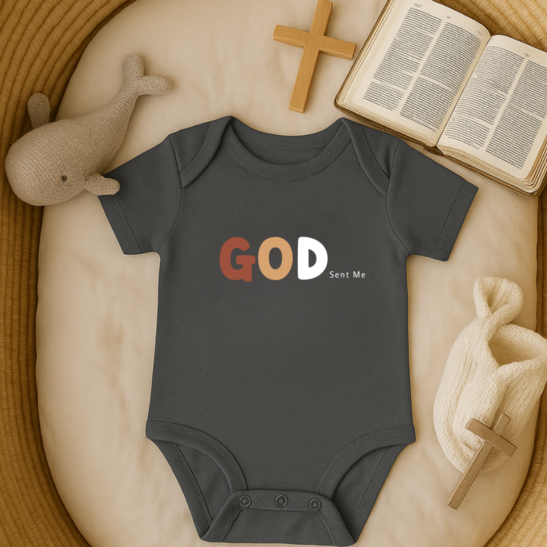 God Sent Me Earth Tones Baby Onesie
