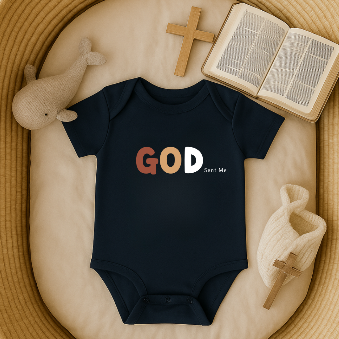 God Sent Me Earth Tones Baby Onesie