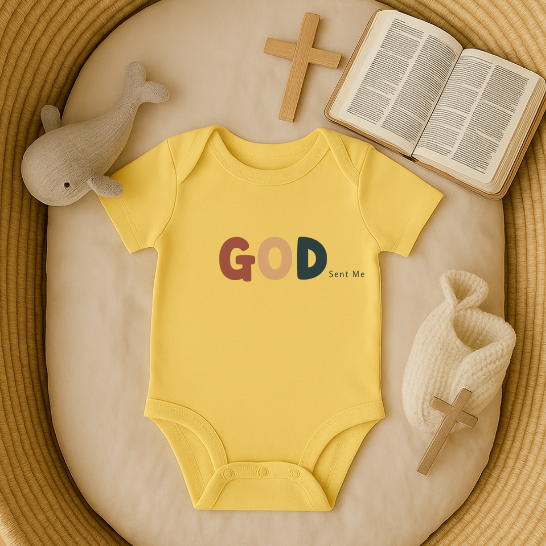 God Sent Me Earth Tones Baby Onesie