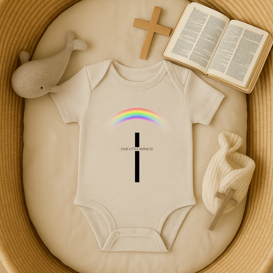 Our Little Miracle Rainbow Cross Baby Onesie