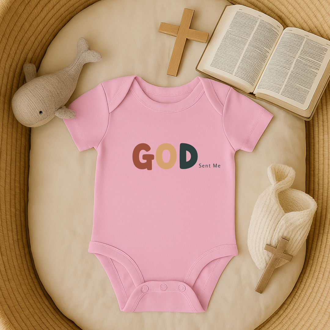 God Sent Me Earth Tones Baby Onesie