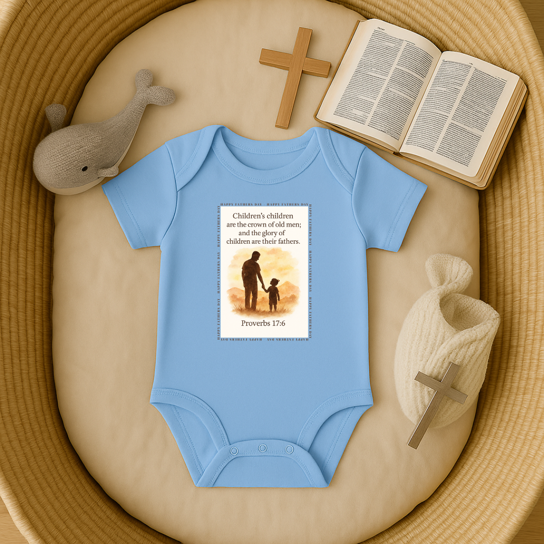 Fathers Day Proverbs 17:6 Onesie