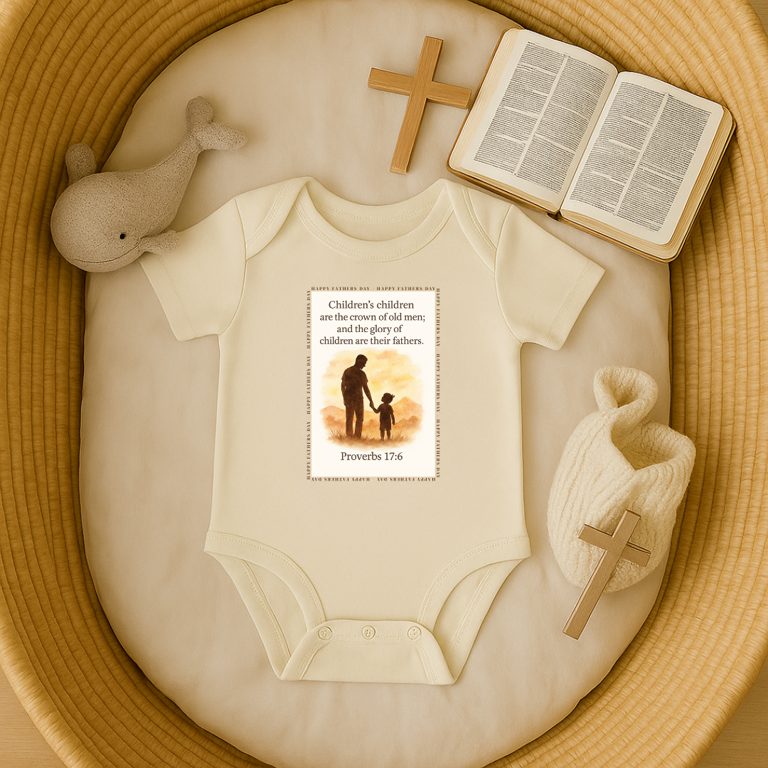 Fathers Day Proverbs 17:6 Onesie