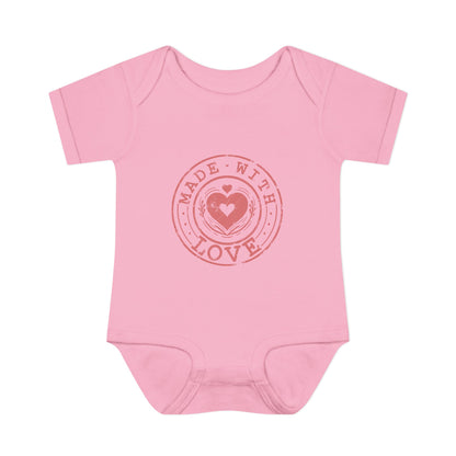 Made With Love Stamp Baby Onesie