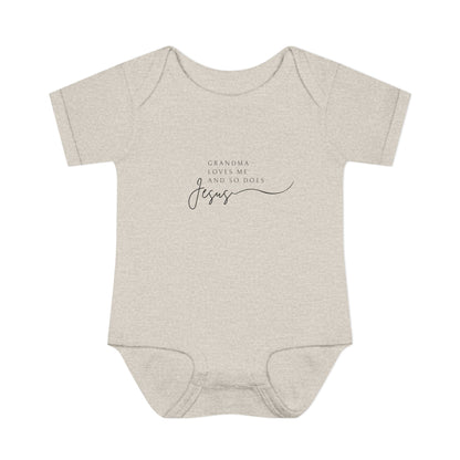 Grandma Loves Me and So Does Jesus Baby Onesie