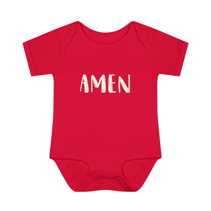 White and Bright AMen Baby Onesie