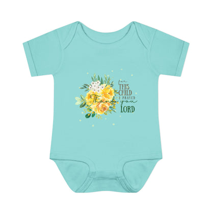 For this child I prayed and the Lord has granted the desires of my heart 1 Samuel 1:27 Baby Onesie