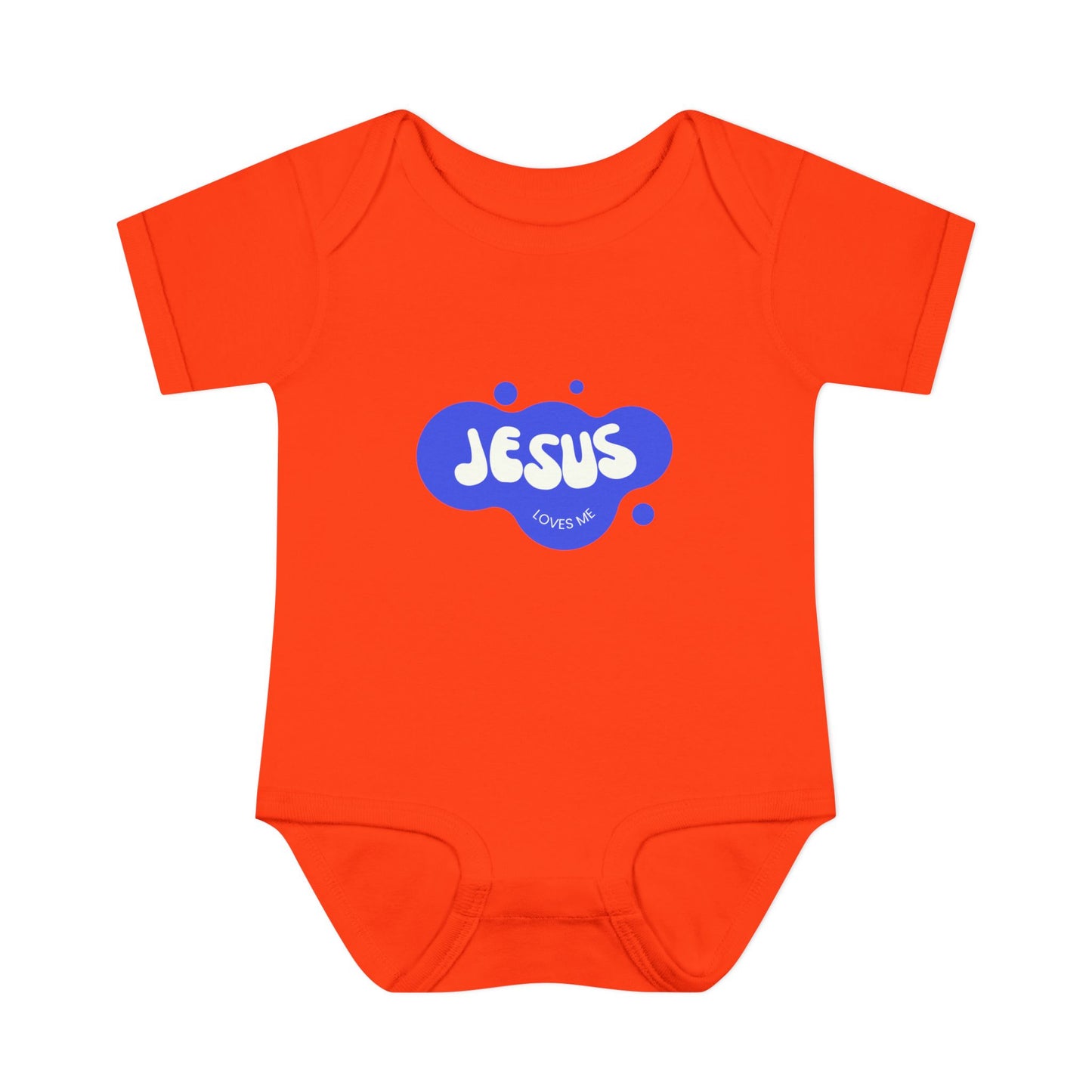 Jesus Loves Me Purple Blue Bubble Baby Onesie