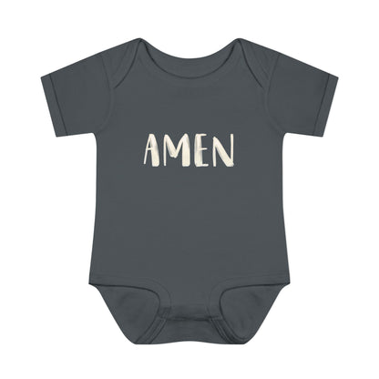 White and Bright AMen Baby Onesie