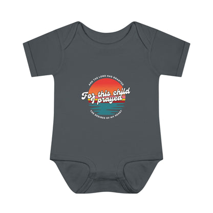 For this Baby I prayed and The Lord Has Granted the Desires of My Heart Retro SunsetBaby Onesie