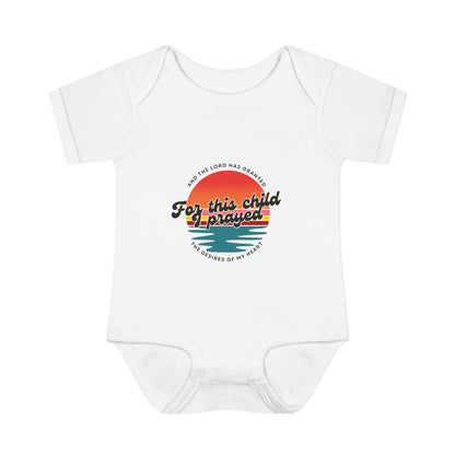 For this Baby I prayed and The Lord Has Granted the Desires of My Heart Retro SunsetBaby Onesie
