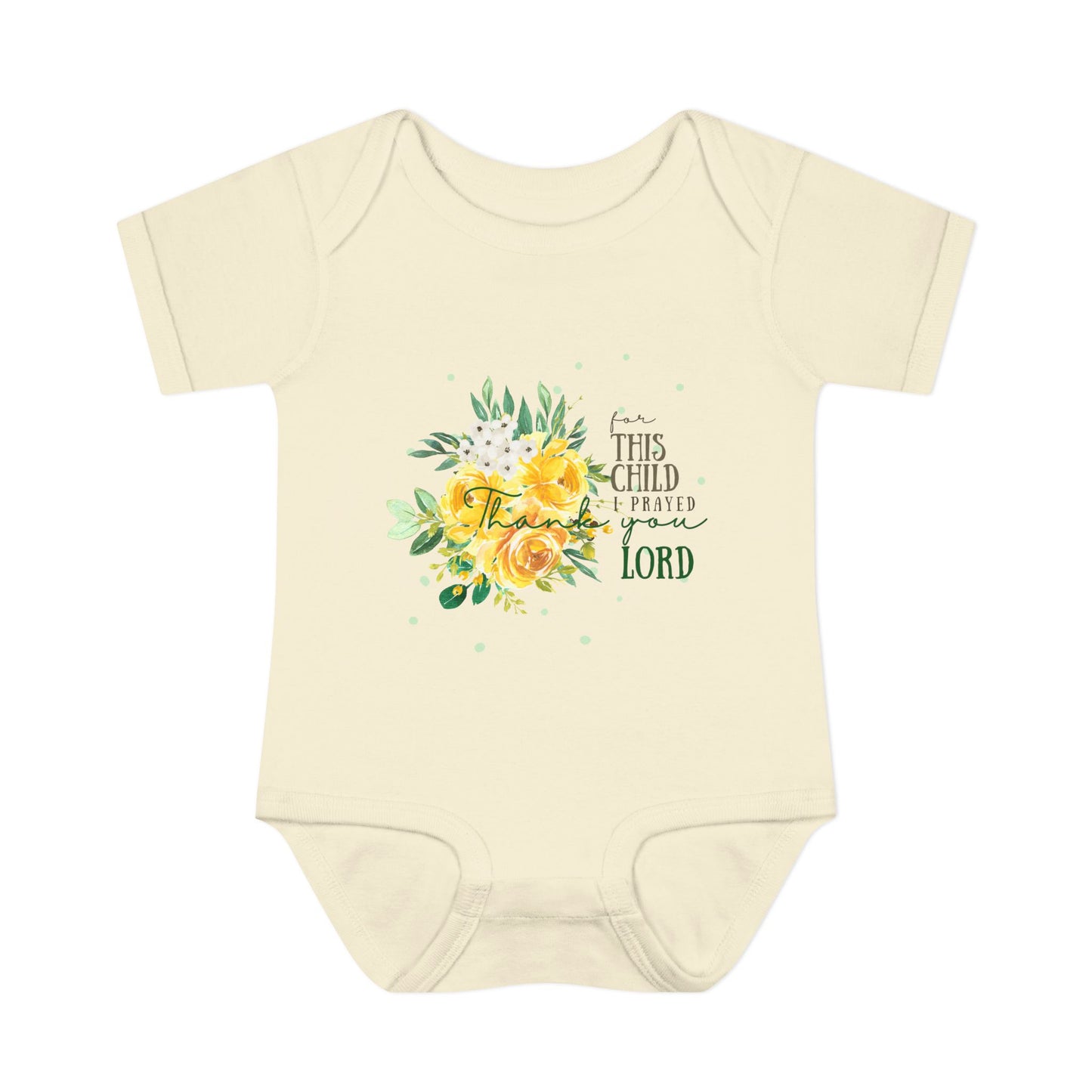 For this child I prayed and the Lord has granted the desires of my heart 1 Samuel 1:27 Baby Onesie
