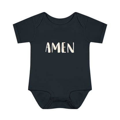 White and Bright AMen Baby Onesie
