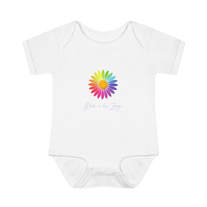 Made in His Image Rainbow Daisy Baby Onesie