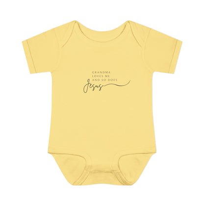 Grandma Loves Me and So Does Jesus Baby Onesie
