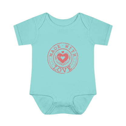 Made With Love Stamp Baby Onesie