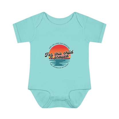 For this Baby I prayed and The Lord Has Granted the Desires of My Heart Retro SunsetBaby Onesie