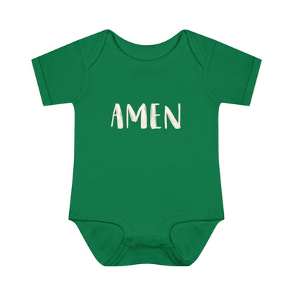 White and Bright AMen Baby Onesie