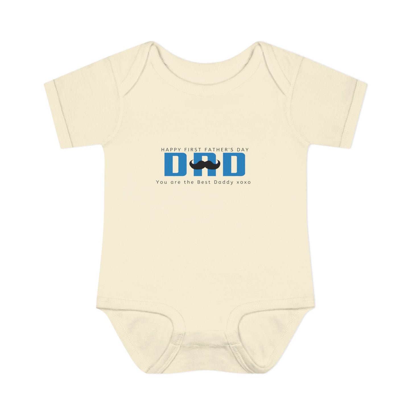 Happy Fathers Day Dad (Blue) Moustache Onesie
