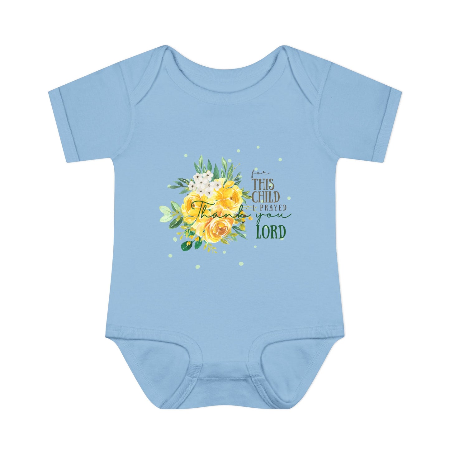 For this child I prayed and the Lord has granted the desires of my heart 1 Samuel 1:27 Baby Onesie